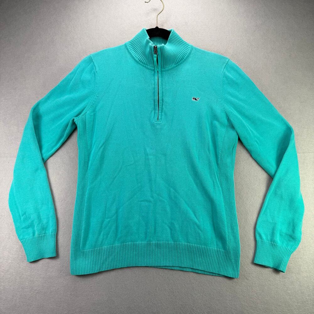 Vineyard Vines Teal ¼-Zip Pullover Sweater Size M Regular